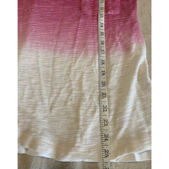 Z by Zobha Pullover Top Womens XL / 2XL Pink & White Ombre wBack Cut Out Blouse - Picture 10 of 11